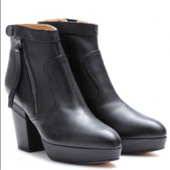 Acne Studios 'Track' block heel platform Black Ankle Boots 6.5 - Picture 13 of 14